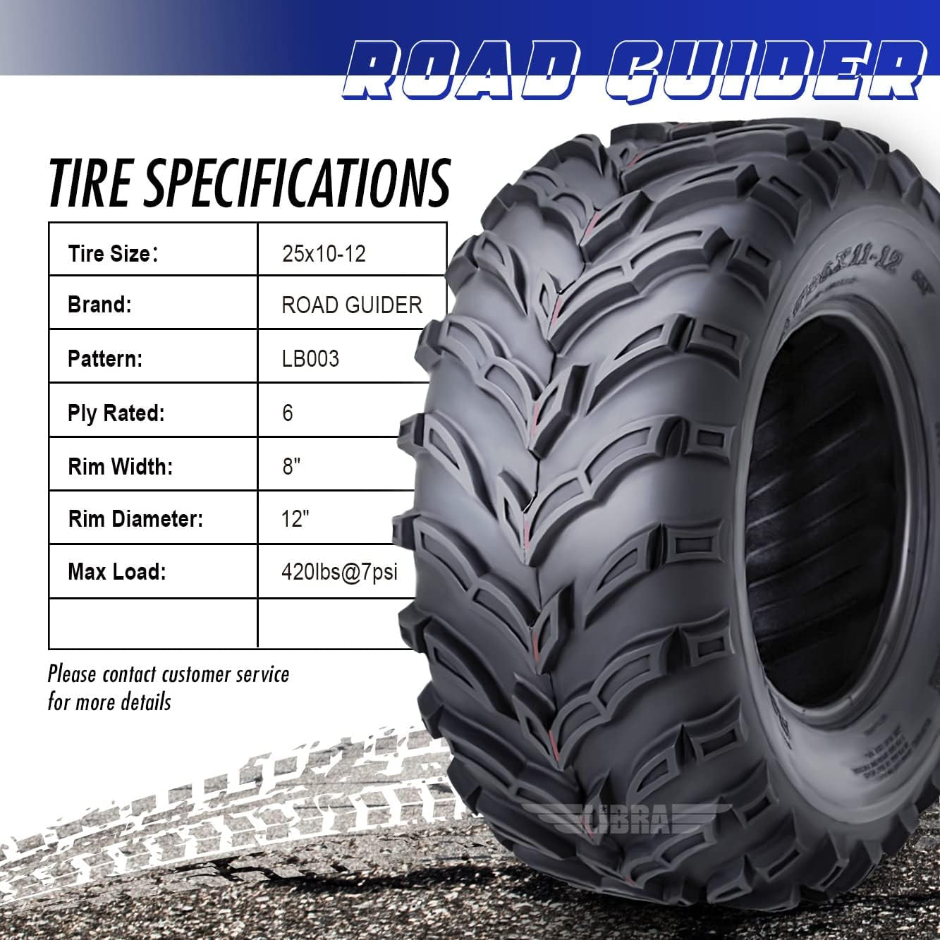 ATV/UTV Tires 25X10-12 25X10X12 6PR- Set 2-10273