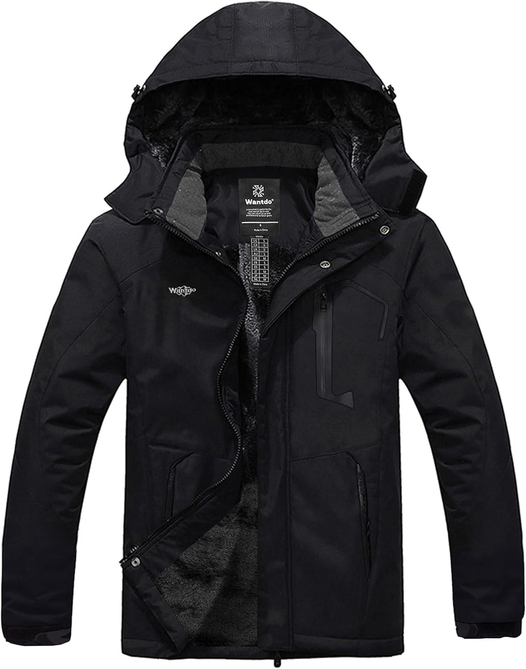 Men'S Mountain Waterproof Ski Jacket Windproof Rain Jacket Winter Warm Hooded Coat